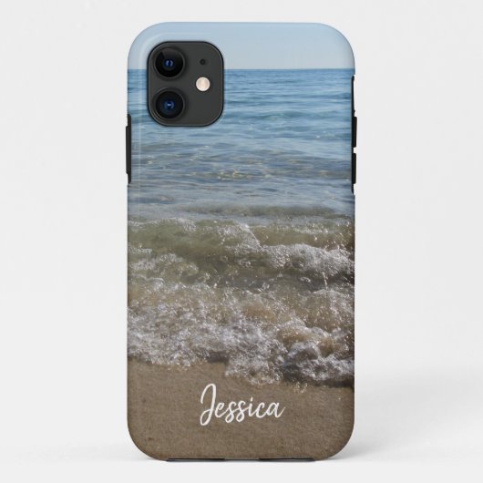 Sea & Sand Beach Waves Personalisierter Name Case-Mate iPhone Hülle (Rückseite)