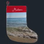 Sea & Sand Beach Waves Personalisierter Name Kleiner Weihnachtsstrumpf<br><div class="desc">Ein schönes Foto von Meer und Sand mit abstürzenden Strandwellen. Ein ideales Design für jeden,  der Landschaft landschaftliche Fotografie Liebe. Ideal zum Geburtstag,  Wohngestaltung oder Geschenk für jeden anderen besondere Anlass.</div>