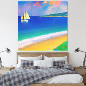 Sea Scape 09 "Yacht in the bay" Leinwanddruck (Insitu (Schlafzimmer))