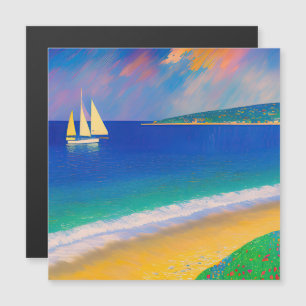 Sea Scape 09 "Yacht in the bay" Magnetkarte