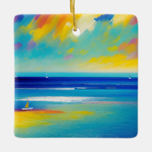 Sea Scape 10 "Auf dem Sand stecken". Keramikornament