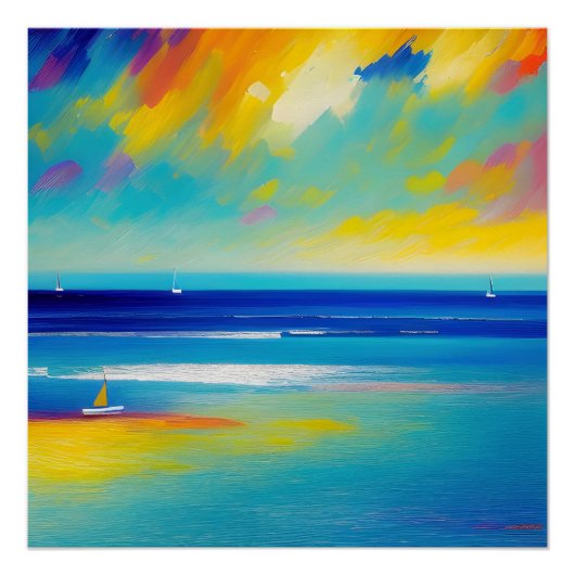 Sea Scape 10 "Auf dem Sand stecken". Poster (Vorderseite)