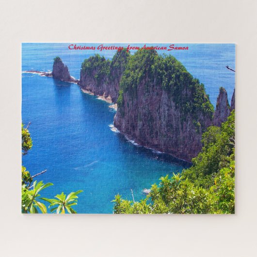 Sea Scene American Samoa.Christmas Grüße Puzzle (Horizontal)