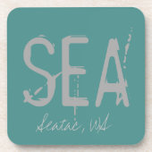 SEA Seattle Airport Code Typografie Getränkeuntersetzer (Vorderseite)