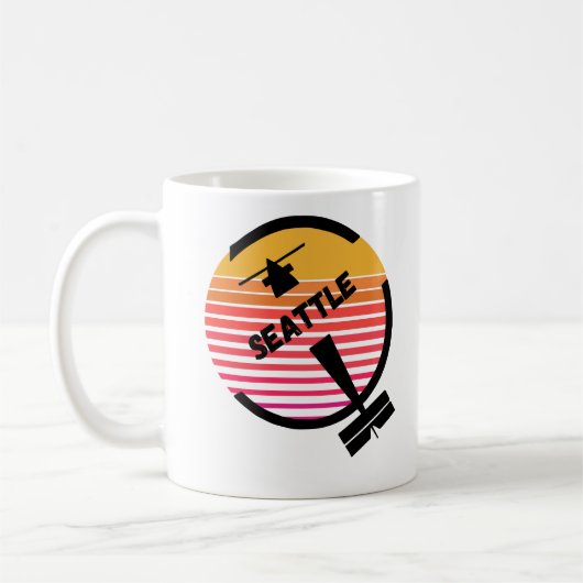 SEA Seattle Airport, Washington - Retro Plane Kaffeetasse (Links)