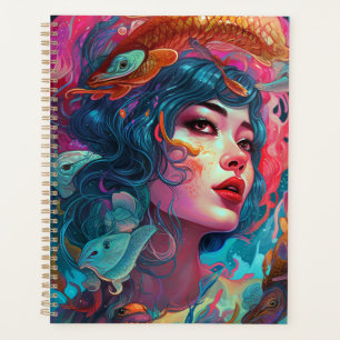 Sea Serpent Hair Lady Fantasy Art Planer