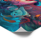 Sea Serpent Hair Lady Fantasy Art Poster (Ecke)