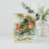 Sea Serpent mit einem Federhut Postkarte (Stehend Vorderseite)