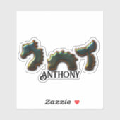 Sea Serpent mit Ihrem Namen Aufkleber (Blatt)