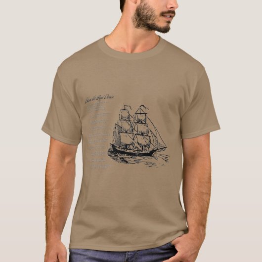 Sea Shanty Song, Ship, Blow the Man Down T-Shirt (Vorderseite)