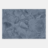 Sea Shell Coastal Beach Dusty Blue Decoupage Geschenkpapier Set (Vorderseite 2)