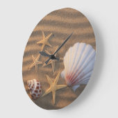 Sea Shells And Starfish Große Wanduhr (Winkel)