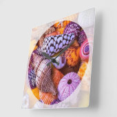 Sea Shells Quadratische Wanduhr (Winkel)