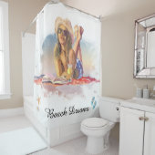 *~* Sea Shore Beach Young Girl Sun Bade AR29 Duschvorhang (Beispiel)