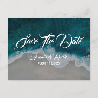 Sea Shore Zielstrand Hochzeit Save the Date Ankündigungspostkarte