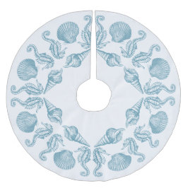 Sea Side Beach Frohe Weihnachten Polyester Weihnachtsbaumdecke