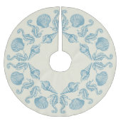 Sea Side Beach Frohe Weihnachten Warme Weiß Polyester Weihnachtsbaumdecke (Vorderseite)