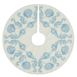 Sea Side Beach Frohe Weihnachten Warme Weiß Polyester Weihnachtsbaumdecke