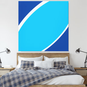 Sea Sky. Abstrakte zwei Tone blaue, weiße, fette K Leinwanddruck