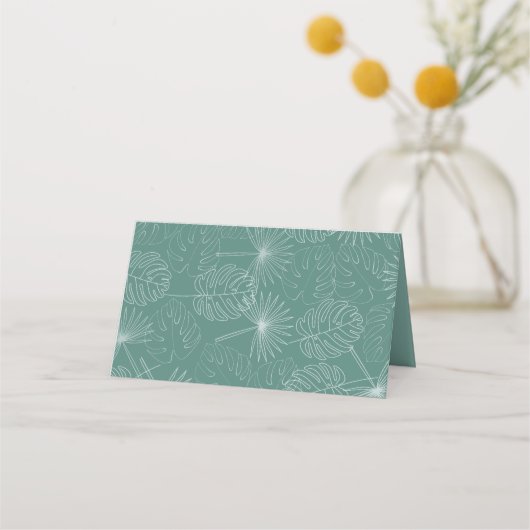 Sea Snail Aqua Beach Hochzeit Platzkarte (Rückseite)