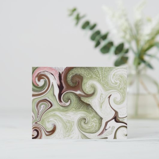 Sea Sponggs Muscheln Meeresfrüchte Grüne rosa Bäll Postkarte (Stehend Vorderseite)