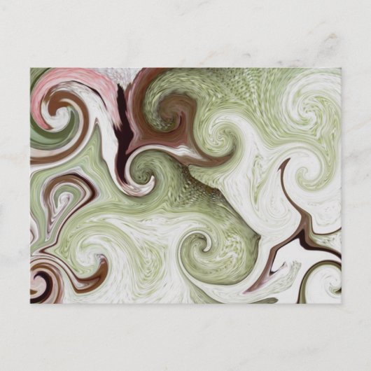 Sea Sponggs Muscheln Meeresfrüchte Grüne rosa Bäll Postkarte (Vorderseite)