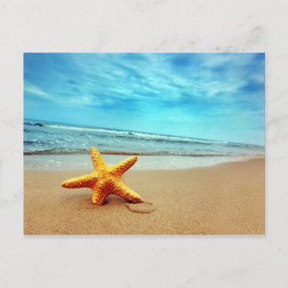 Sea Star am Strand, Blue Sky, Ozean Postkarte