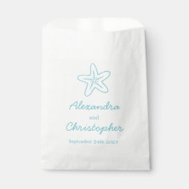 Sea Star & Wirbel Aqua & White Gevor Taschen Geschenktütchen