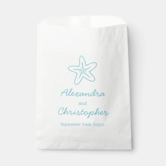 Sea Star & Wirbel Aqua & White Gevor Taschen Geschenktütchen (Vorderseite)