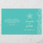 Sea Star & Wirbel aquamarines Hochzeitsprogramm (Vorderseite)