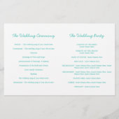 Sea Star & Wirbel aquamarines Hochzeitsprogramm (Rückseite)