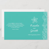 Sea Star & Wirbel aquamarines Hochzeitsprogramm (Vorne/Hinten)