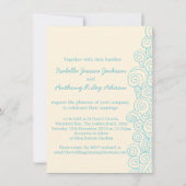 Sea Star & Wirbel Blue & Creme Hochzeit Einladung (Rückseite)