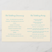 Sea Star & Wirbel Blue-Creme-Hochzeitsprogramme (Rückseite)