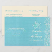 Sea Star & Wirbel Blue-Creme-Hochzeitsprogramme (Vorne/Hinten)