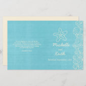 Sea Star & Wirbel Blue-Creme-Hochzeitsprogramme (Vorne/Hinten)