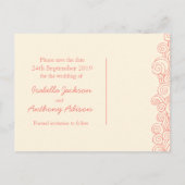 Sea Star & Wirbel Korallen & Creme Save the Date K Ankündigungspostkarte (Rückseite)