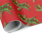 Sea Stars Holly Red Beach Weihnachten Geschenkpapier (Rolleneckpunkt)