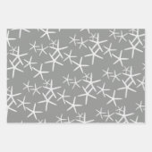 Sea Stars Muster Grau Shades Wrapping Paper Geschenkpapier Set (Vorderseite 2)