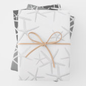 Sea Stars Muster Grau Shades Wrapping Paper Geschenkpapier Set (Beispiel)