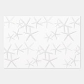 Sea Stars Muster Grau Shades Wrapping Paper Geschenkpapier Set (Vorderseite)