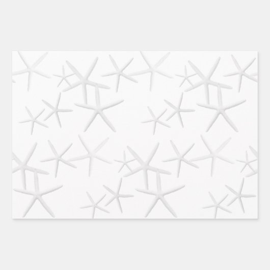 Sea Stars Muster Grau Shades Wrapping Paper Geschenkpapier Set (Vorderseite)