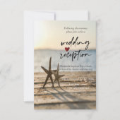 Sea stars Sand Beach Empfang Einladung (Vorderseite)