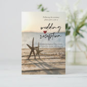 Sea stars Sand Beach Empfang Einladung (Stehend Vorderseite)