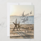 Sea stars Sand Beach Save the Date (Vorderseite)