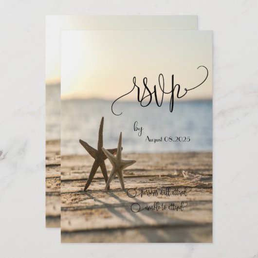 Sea stars Sand Beach Script UAWG Einladung (Vorne/Hinten)
