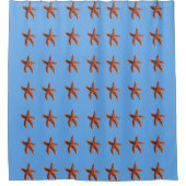 Sea Stars tanzen auf blau Duschvorhang (Vorderseite)