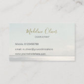 Sea Sun Ocean Travel Blue Modernes, stilvolles Gol Visitenkarte (Rückseite)