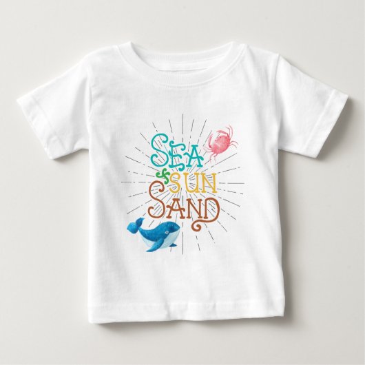 Sea Sun Sand Baby T-shirt (Vorderseite)