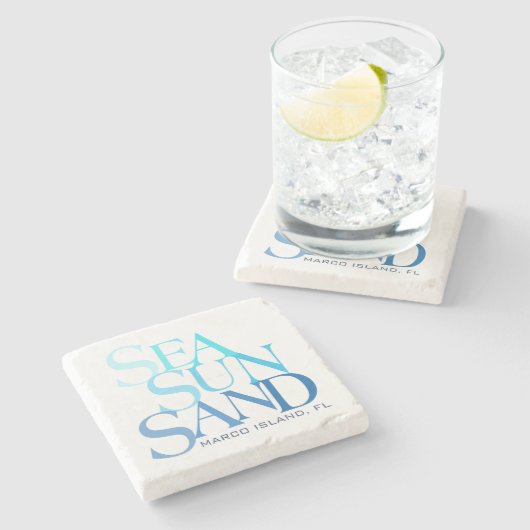 Sea Sun Sand Untersetzer (Seitenansicht)